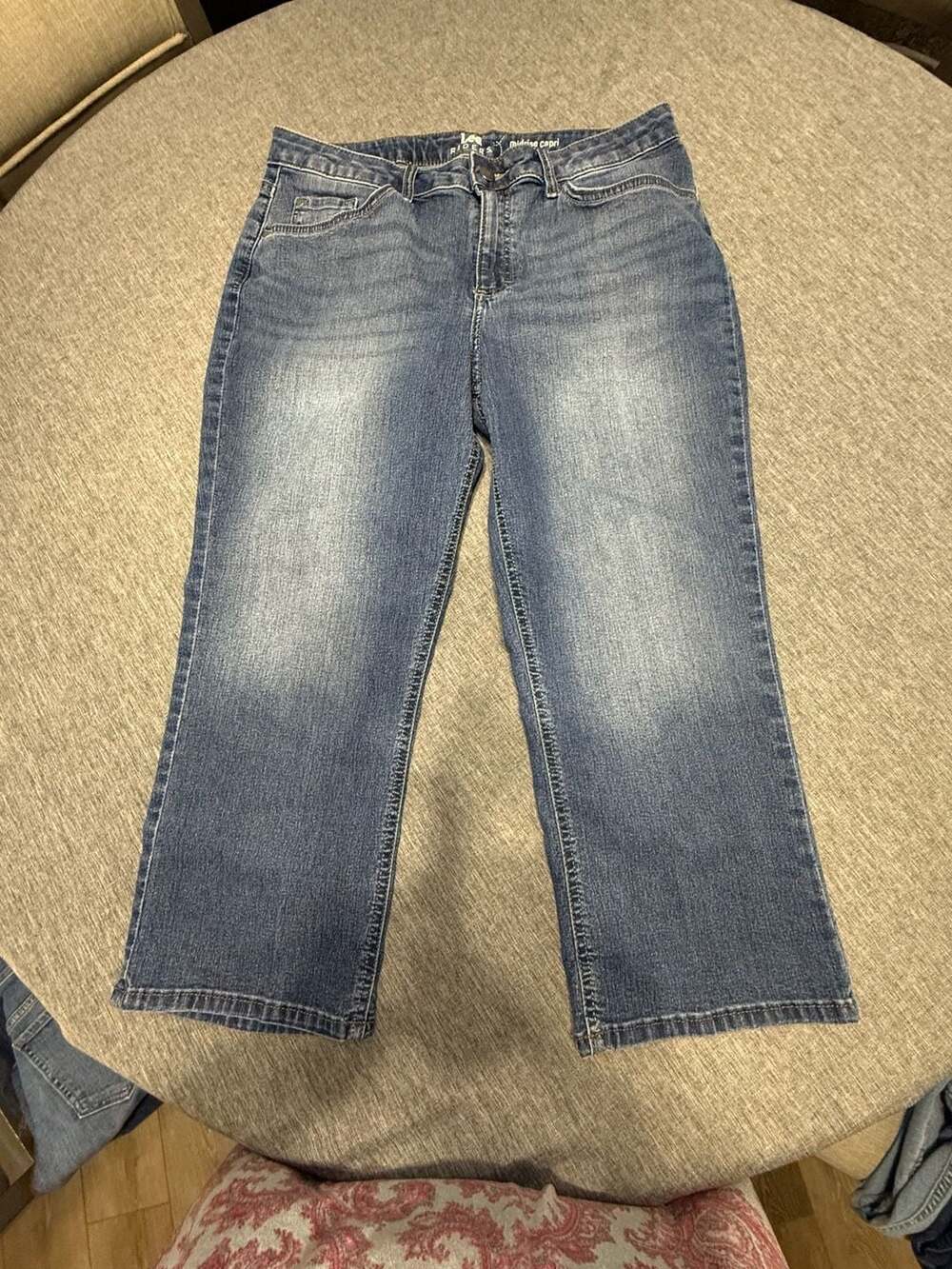 Lee Riders Midrise Capri Blue Denim Jeans Women's Size 12M